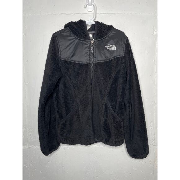 The North Face Girls Small 7/8 Oso Black Fleece Hooded Jacket - Picture 1 of 7